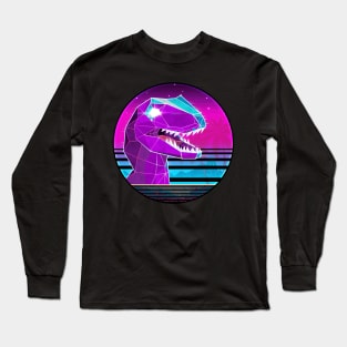 Rad Velociraptor (Vaporwave Aesthetic) Long Sleeve T-Shirt